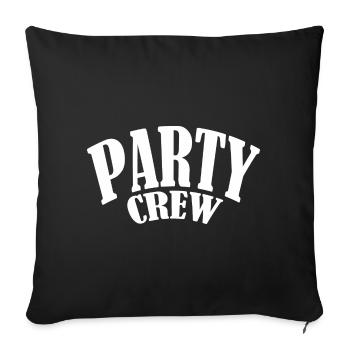 party partycrew partymonster dj deejay disco crew - Sofa pillowcase 17,3'' x 17,3'' (45 x 45 cm) - black - Front