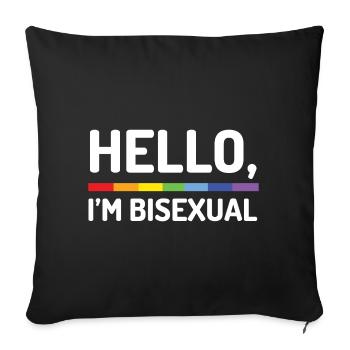 Bonjour, je suis bisexuel - Housse de coussin décorative 45 x 45 cm - noir - Devant
