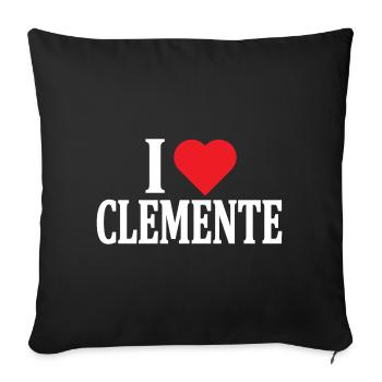 T-Shirt Ich liebe Clemente T-Shirt Geschenkidee - Sofakissenbezug 45 x 45 cm - Schwarz - Vorne