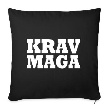 Krav maga - Housse de coussin décorative 45 x 45 cm - noir - Devant