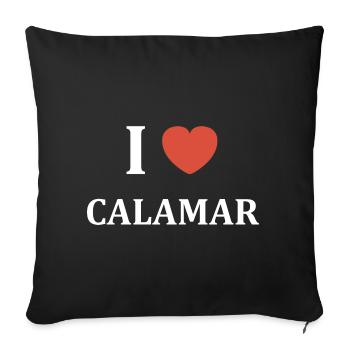 i love calamar - Housse de coussin décorative 45 x 45 cm - noir - Devant