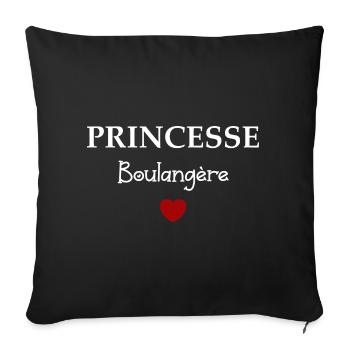 Princesse boulangère - Housse de coussin décorative 45 x 45 cm - noir - Devant