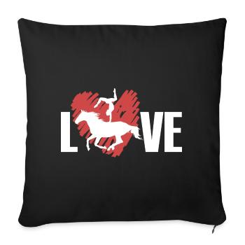 Équitation Amour Gymnastique Voûte, Chevaux - Housse de coussin décorative 45 x 45 cm - noir - Devant