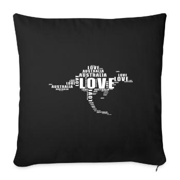 J’adore Australia Kangaroo - Housse de coussin décorative 45 x 45 cm - noir - Devant