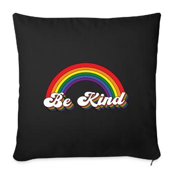 Soyez enfant arc-en-ciel - Housse de coussin décorative 45 x 45 cm - noir - Devant