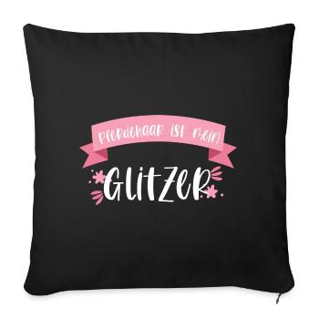 Pferd Reiten Pferdehaar Pferde Glitzer Geschenk - Sofakissenbezug 45 x 45 cm - Schwarz - Vorne
