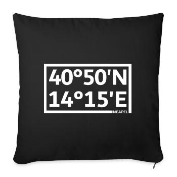 Naples Coordinates - Sofa pillowcase 17,3'' x 17,3'' (45 x 45 cm) - black - Front