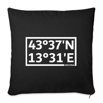Ancona Koordinaten - Sofakissenbezug 45 x 45 cm - Schwarz - Vorne