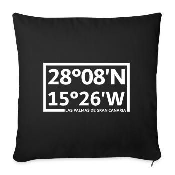 Las Palmas de Gran Canaria Coordinates - Sofa pillowcase 17,3'' x 17,3'' (45 x 45 cm) - black - Front