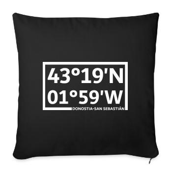 Coordonnées Donostia-San Sebastián - Housse de coussin décorative 45 x 45 cm - noir - Devant