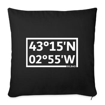 Bilbao coordinates - Sofa pillowcase 17,3'' x 17,3'' (45 x 45 cm) - black - Front