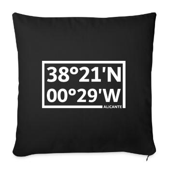 Alicante Coordinates - Sofa pillowcase 17,3'' x 17,3'' (45 x 45 cm) - black - Front