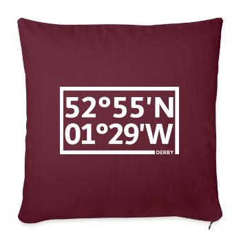 Derby Koordinaten - Sofakissenbezug 45 x 45 cm - Burgunderrot - Vorne