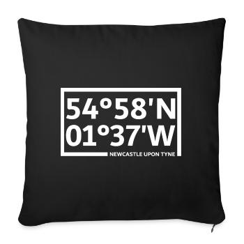 Coordonnées de Newcastle upon Tyne - Housse de coussin décorative 45 x 45 cm - noir - Devant