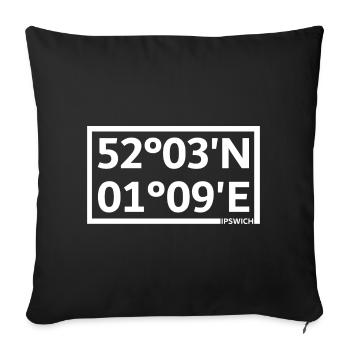Ipswich Koordinaten - Sofakissenbezug 45 x 45 cm - Schwarz - Vorne