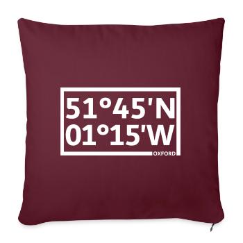 Oxford Koordinaten - Sofakissenbezug 45 x 45 cm - Burgunderrot - Vorne