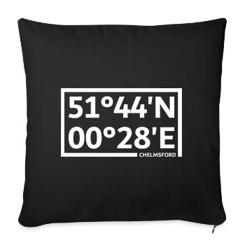 Chelmsford Koordinaten - Sofakissenbezug 45 x 45 cm - Schwarz - Vorne