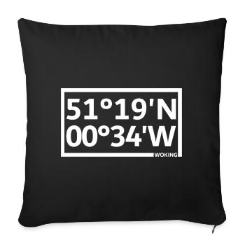 Woking coordinates - Sofa pillowcase 17,3'' x 17,3'' (45 x 45 cm) - black - Front