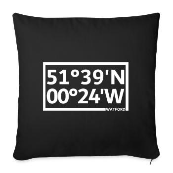 Watford Koordinaten - Sofakissenbezug 45 x 45 cm - Schwarz - Vorne