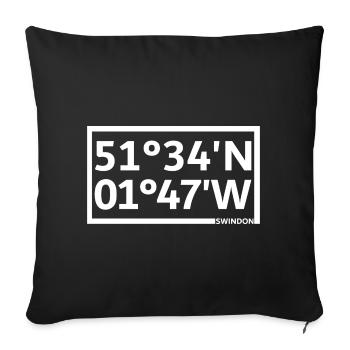 Swindon Koordinaten - Sofakissenbezug 45 x 45 cm - Schwarz - Vorne