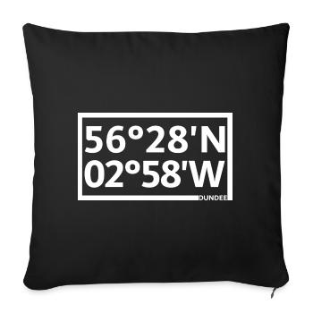 Dundee Koordinaten - Sofakissenbezug 45 x 45 cm - Schwarz - Vorne