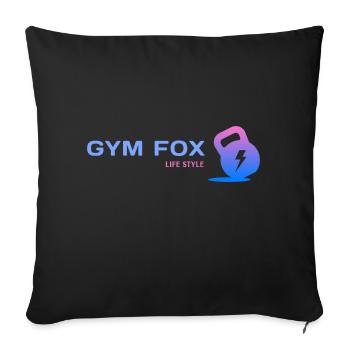 GYM FOX - Motivating Gym and Fitness Designs - Sofa pillowcase 17,3'' x 17,3'' (45 x 45 cm) - black - Front