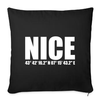 Nice Koordinaten - Sofakissenbezug 45 x 45 cm - Schwarz - Vorne