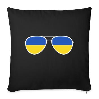 Ukraine Ukraina Slava Ukraine Sunglasses Flag - Sofa pillowcase 17,3'' x 17,3'' (45 x 45 cm) - black - Front