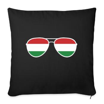 Hungary Hungary Flag Sunglasses Hungarian - Sofa pillowcase 17,3'' x 17,3'' (45 x 45 cm) - black - Front