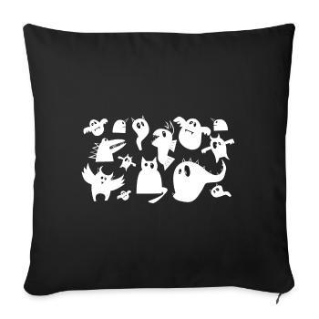 Monstres effrayants mignons - Halloween - Housse de coussin décorative 45 x 45 cm - noir - Devant