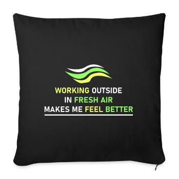 Outdoor work - Sofa pillowcase 17,3'' x 17,3'' (45 x 45 cm) - black - Front
