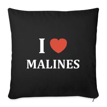 i love Malines - Housse de coussin décorative 45 x 45 cm - noir - Devant