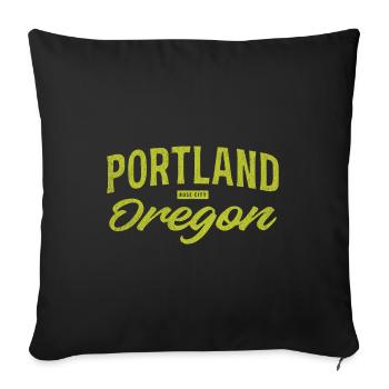 Portland Oregon Vintage Script - Sofa pillowcase 17,3'' x 17,3'' (45 x 45 cm) - black - Front
