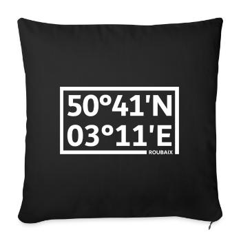 Roubaix Koordinaten - Sofakissenbezug 45 x 45 cm - Schwarz - Vorne