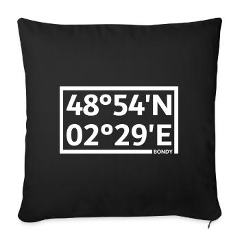 Bondy Koordinaten - Sofakissenbezug 45 x 45 cm - Schwarz - Vorne