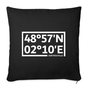 Sartrouville coordinates - Sofa pillowcase 17,3'' x 17,3'' (45 x 45 cm) - black - Front
