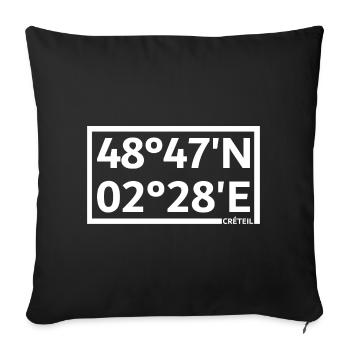 Créteil coordinates - Sofa pillowcase 17,3'' x 17,3'' (45 x 45 cm) - black - Front