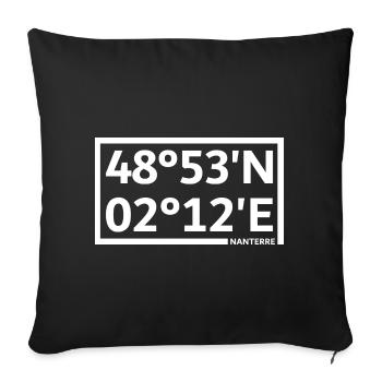 Nanterre Koordinaten - Sofakissenbezug 45 x 45 cm - Schwarz - Vorne
