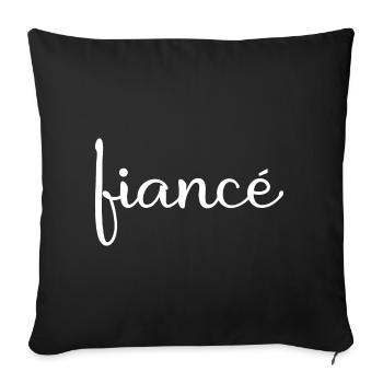 Fiancé Matching Engagement Gift Groom’s Mariage du marié - Housse de coussin décorative 45 x 45 cm - noir - Devant