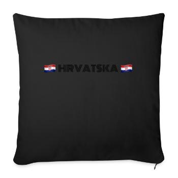 Hrvatska - Sofa pillowcase 17,3'' x 17,3'' (45 x 45 cm) - black - Front