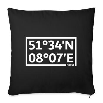 Soest Koordinaten - Sofakissenbezug 45 x 45 cm - Schwarz - Vorne