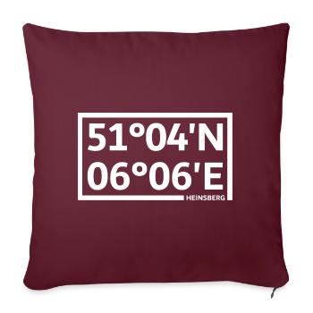 Heinsberg Koordinaten - Sofakissenbezug 45 x 45 cm - Burgunderrot - Vorne
