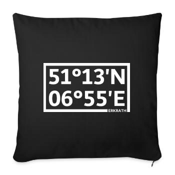 Erkrath Koordinaten - Sofakissenbezug 45 x 45 cm - Schwarz - Vorne