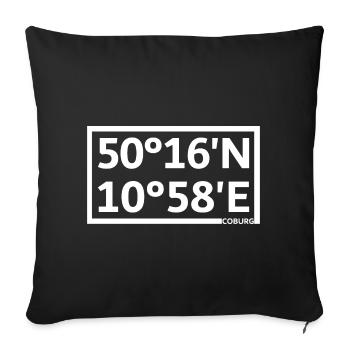 Coburg Koordinaten - Sofakissenbezug 45 x 45 cm - Schwarz - Vorne
