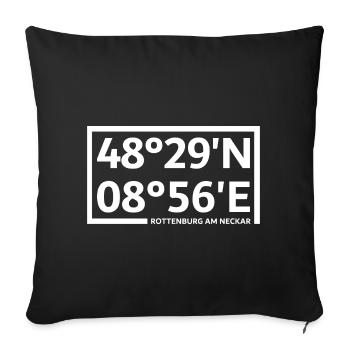 Rottenburg am Neckar coordinates - Sofa pillowcase 17,3'' x 17,3'' (45 x 45 cm) - black - Front