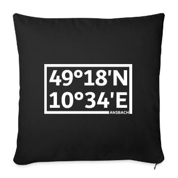 Ansbach Koordinaten - Sofakissenbezug 45 x 45 cm - Schwarz - Vorne