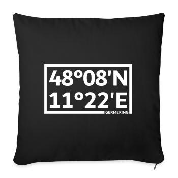 Germering Koordinaten - Sofakissenbezug 45 x 45 cm - Schwarz - Vorne
