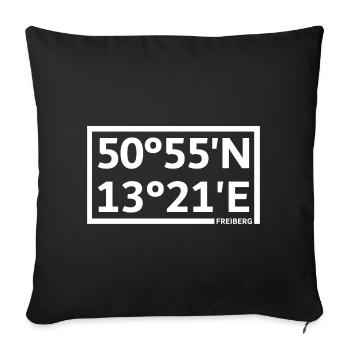 Freiberg Koordinaten - Sofakissenbezug 45 x 45 cm - Schwarz - Vorne