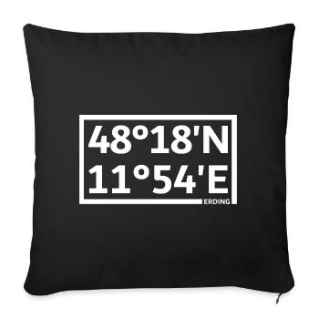 Erding Koordinaten - Sofakissenbezug 45 x 45 cm - Schwarz - Vorne