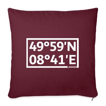 Langen Koordinaten - Sofakissenbezug 45 x 45 cm - Burgunderrot - Vorne